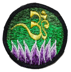 Lotus Om Sew On Patch - 6cm