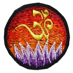 Lotus Om Sew On Patch - 6cm
