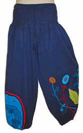 Hippy Flower Pattern Cotton Trousers