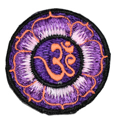 Lotus Flower Om Sew On Patch - 6cm