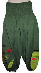 Hippy Flower Pattern Cotton Trousers