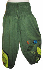 Hippy Flower Pattern Cotton Trousers