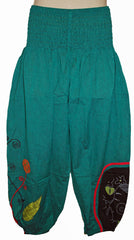 Hippy Flower Pattern Cotton Trousers