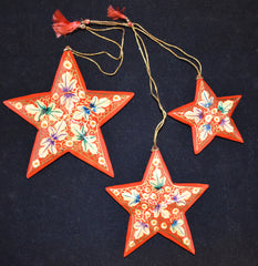 Christmas Festive Star Bauble Set of 3