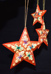 Christmas Festive Star Bauble Set of 3