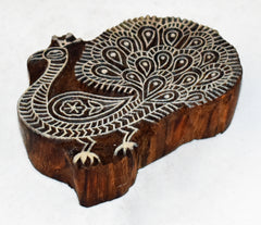 Indian Wood Printing Block - Peacock