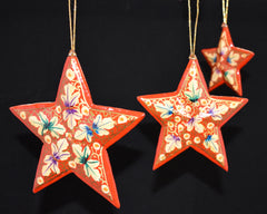 Christmas Festive Star Bauble Set of 3
