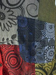 Patchwork Cotton Plus Size Blouse