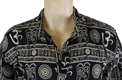 Om Print Summer Cotton Shirt