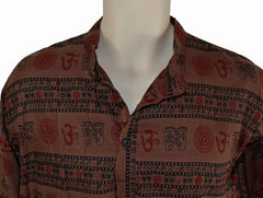 Om Print Summer Cotton Shirt