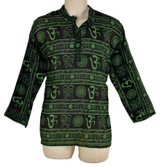 Om Print Summer Cotton Shirt