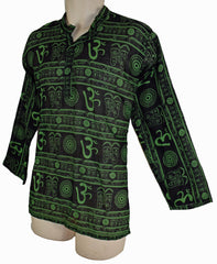 Om Print Summer Cotton Shirt