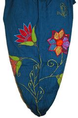 Hippy Butterfly & Flower Pattern Cotton Trousers