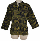 Om Print Summer Cotton Shirt