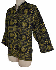 Om Print Summer Cotton Shirt