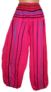 Striped Cotton Wide Leg Trousers