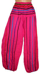 Striped Cotton Wide Leg Trousers
