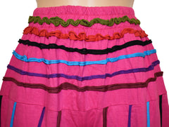 Striped Cotton Wide Leg Trousers