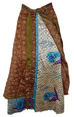 Sari Silk Wrap Skirt S 42"
