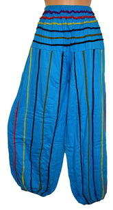 Striped Cotton Wide Leg Trousers