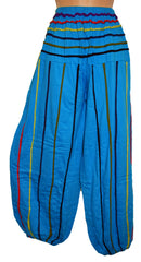 Striped Cotton Wide Leg Trousers