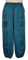 Om Print Cotton Harem Trousers