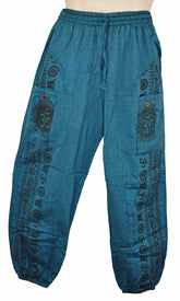 Om Print Cotton Harem Trousers