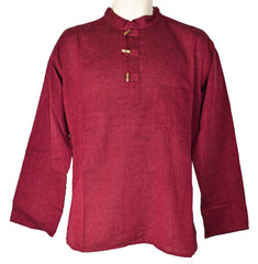 Plain Cotton Collarless Shirt