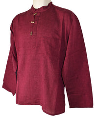 Plain Cotton Collarless Shirt