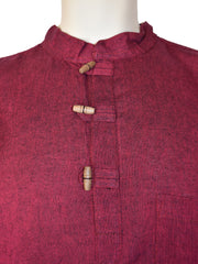 Plain Cotton Collarless Shirt