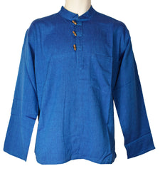 Plain Cotton Collarless Shirt