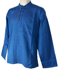 Plain Cotton Collarless Shirt