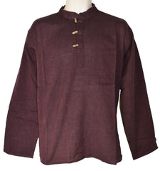 Plain Cotton Collarless Shirt