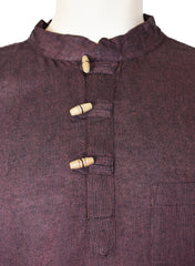 Plain Cotton Collarless Shirt