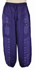 Om Print Cotton Harem Trousers