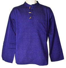 Plain Cotton Collarless Shirt