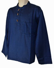 Plain Cotton Collarless Shirt