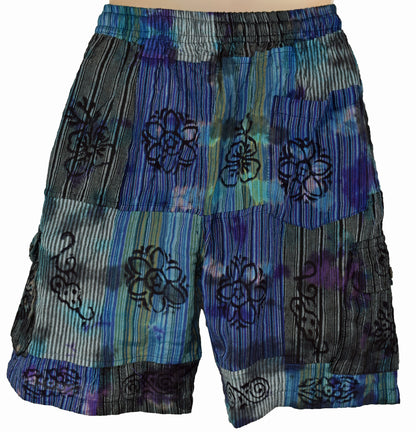 Patchwork Tie Dye Cargo Shorts