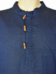 Plain Cotton Collarless Shirt