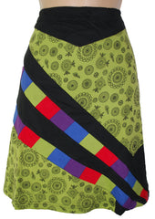 Patchwork Striped Cotton Skirt