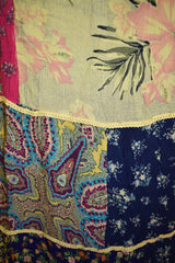 Overdyed Patchwork Cotton & Rayon Skirt