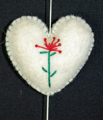 Fair Trade Felt Christmas Heart & Tree Hanging Dangley String