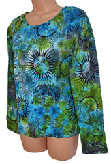 Sun and Moon Long Sleeve Tie Dye Top