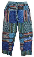 Patchwork Woven Cotton Trousers