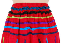 Striped Cotton Wide Leg Trousers