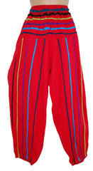 Striped Cotton Wide Leg Trousers