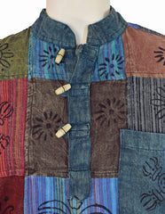 Patchwork Cotton Short Sleeve Shirt