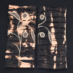 Tie Dye Embroidered Cotton Fleece Lined Wrist Warmer