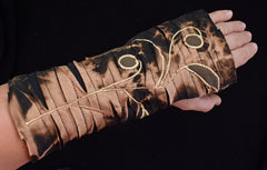 Tie Dye Embroidered Cotton Fleece Lined Wrist Warmer