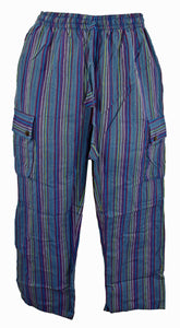 Classic Striped Cotton Cargo Trousers